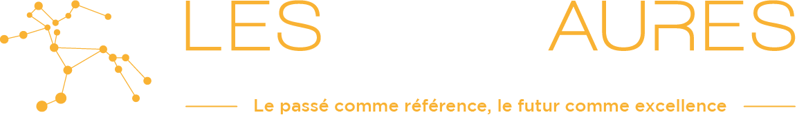 logo réseau les centaures blanc doré